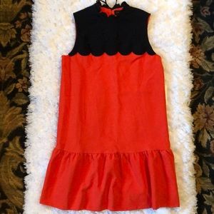 Victoria Beckham Cute Red Black Sleeveless Dress
